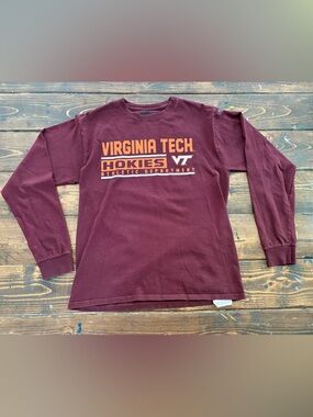** VIRGINIA TECH** Vintage long sleeved T-Shirt Maroon and Orange Medium M